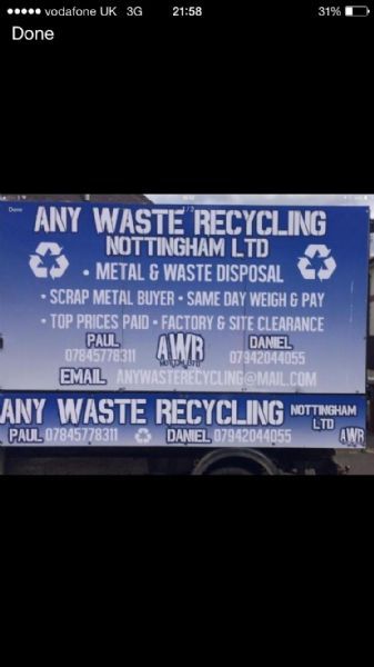 Anywaste Recycling Nottingham Limited, Nottingham | Scrap Metal