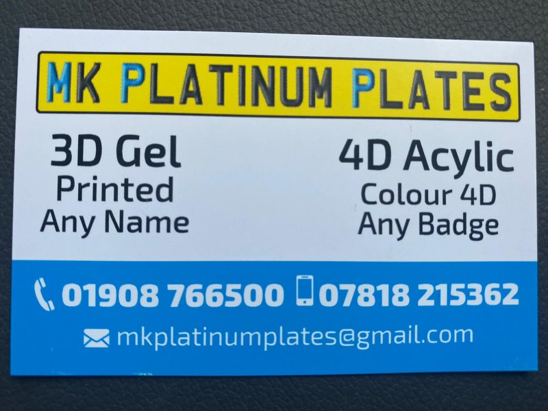 MK Platinum Plates, Milton Keynes 4 reviews Number Plates Maker