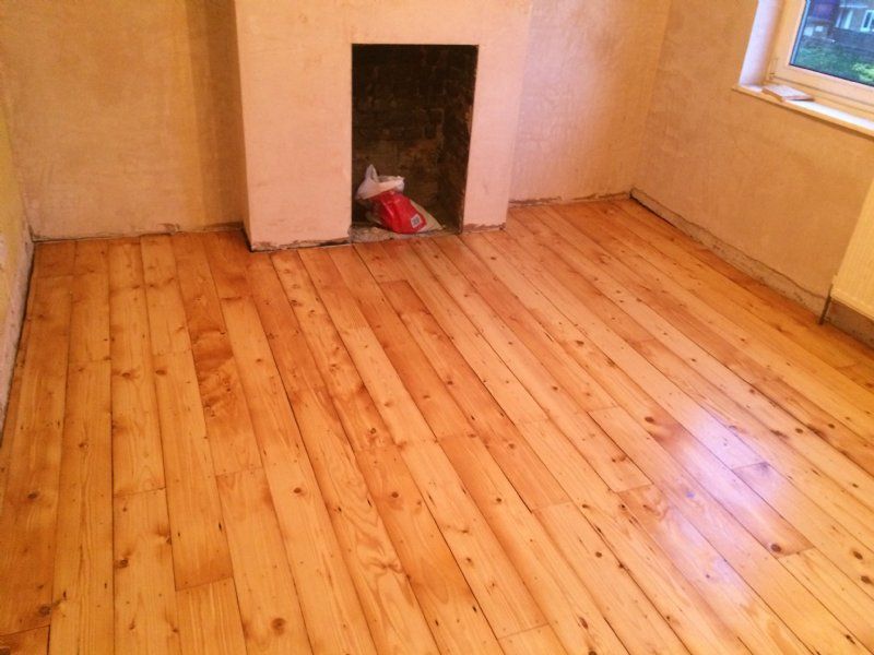 Refurbished Pine Floorboards.