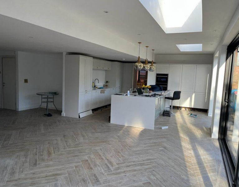 Ellenbrook Open Plan Kitchen with Roof Lights.