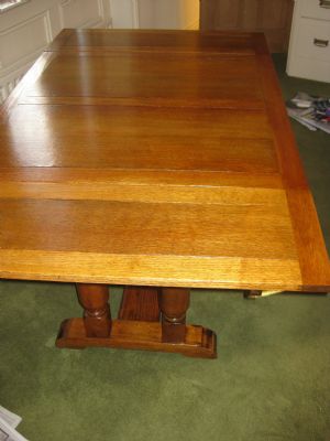 Oak table after restoration