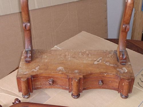 Mahogany table mirror before restoration