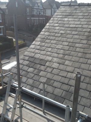 Existing slates relaid in Wilmslow by HQ Roofers in Manchester