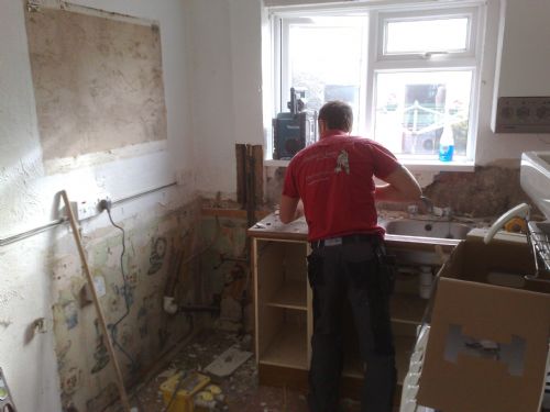 Start of a small kitchen project - Kitchen Installations in Bristol